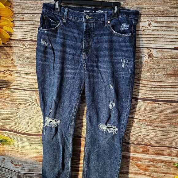 Old Navy jeans women's 12 distressed high rise pre-owned - Picture 1 of 5